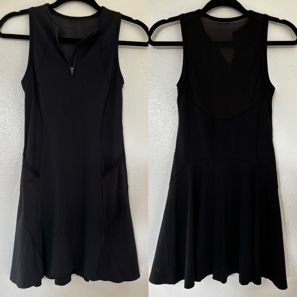 ATHLETA Mesh Match Point Tennis Dress - Black